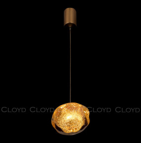 Подвесной светильник 1 рожковый  Cloyd "VOCAL" / латунь - янтарн. стекло / 350164
