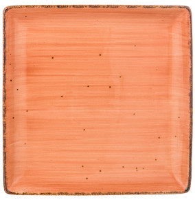 Тарелка 20 см квадратная  Bronco "Nature /Оранжевый" (4шт.) / 210417