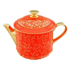 Заварочный чайник 400 мл  Leander &quot;Виндзор /Золотые цветы /алый&quot; 1 / 158689