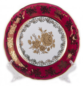 Набор тарелок 17 см 6 шт  МаМ декор "Фредерика /Золотая роза /красная" / 252513