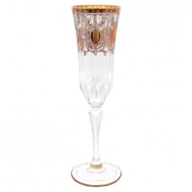 Бокалы для шампанского 180 мл 6 шт RCR Cristalleria Italiana SpA "Timon /Адажио /Золотой орнамент /Золотые окошки" / 214588