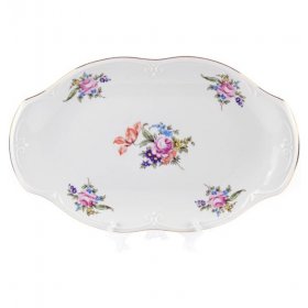 Блюдо 33 см овальное  Cmielow "Камелия /Мейсенский букет" / 295084