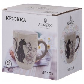 Кружка 300 мл  Agness &quot;парижские коты&quot; / 244644