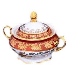 Сахарница 250 мл  Royal Czech Porcelain &quot;Мария-Тереза /Золотая роза /Красная&quot; / 204436