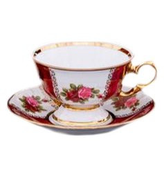 Чайная пара 150 мл 1 шт  Royal Czech Porcelain "Аляска /Роза красная" / 204671