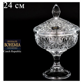 Ваза для конфет 24 см н/н с крышкой  Crystalite Bohemia &quot;Персей /Без декора&quot;  / 053496