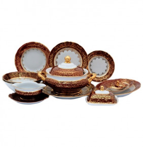 Столовый сервиз на 6 персон 26 предметов  Sterne porcelan "Фредерика /Золотые листья на красном" / 128818