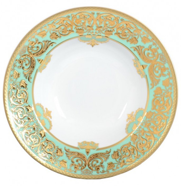 Набор тарелок 23 см 6 шт (глубокие)  Falkenporzellan &quot;Наталия /Бирюза в золотой роскоши&quot; / 110046