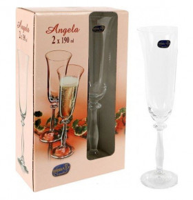 Бокалы для шампанского 190 мл 2 шт  Crystalex CZ s.r.o. "Анжела /Без декора" / 112064