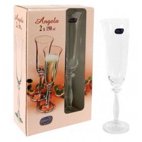 Бокалы для шампанского 190 мл 2 шт  Crystalex CZ s.r.o. &quot;Анжела /Без декора&quot; / 112064