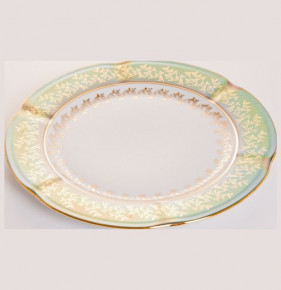 Набор тарелок 27 см 6 шт  Cmielow "Мария /Зелёная с золотыми листиками" / 043592