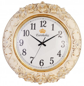 Часы настенные 48 см круглые "Royal Classics /Цветы /Стразы" / 151342