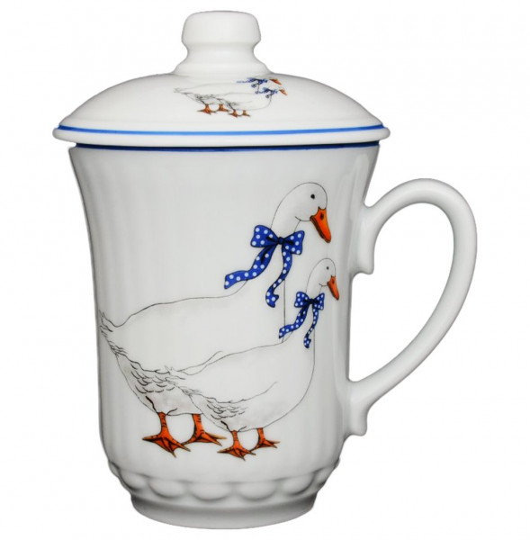 Кружка 250 мл с крышкой  CESKY PORCELAN A.S. &quot;Дерби /Гуси&quot; / 024611