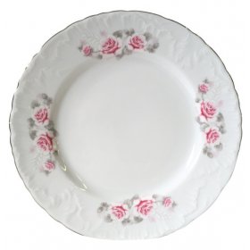 Набор тарелок 19 см 6 шт  Cmielow "Рококо /Серая роза /платина" / 264420