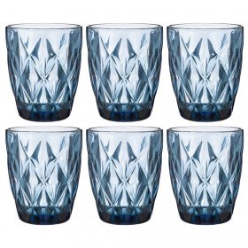 Стаканы для виски 240 мл 6 шт голубые  LEFARD "Ромбо /Muza color" / 194105