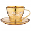 Набор чайных пар 220 мл 6 шт янтарные  Art Decor &quot;Амальфи /Золото&quot;  / 276508