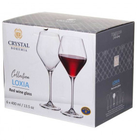 Бокалы для белого вина 400 мл 6 шт  Crystalite Bohemia "Loxia /Локсия /Без декора" / 286321