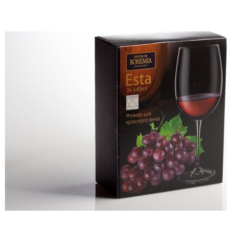 Бокалы для красного вина 640 мл 2 шт  Crystalite Bohemia &quot;Иста /Без декора&quot; / 155675