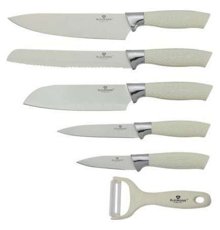 Набор ножей для кухни 7 предметов с подставкой  Berlinger Haus &quot;Crocodile Line&quot; крем / 135777