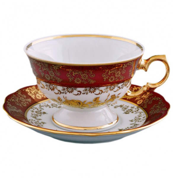 Чайная чашка 140 мл 1 шт  Royal Czech Porcelain &quot;Аляска /Золотая роза /Красная&quot; / 204810