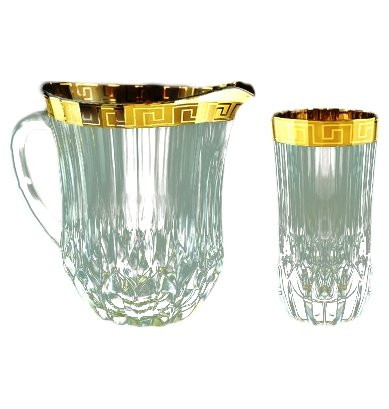 Набор для воды 7 предметов (кувшин 1,23 л + 6 стаканов по 400мл)  Astra Gold &quot;Antique /Версаче золото&quot; / 127689