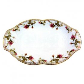 Блюдо 38 см овальное  Cmielow &quot;Камелия /Шиповник&quot; / 157563