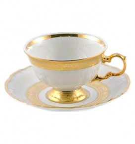 Чайная пара 140 мл 1 шт  Royal Czech Porcelain "Мария-Тереза /Золотая лента" / 203352