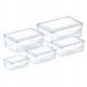 Набор контейнеров 5 шт (200 мл, 500 мл, 1 л, 1,5 л, 2,5 л) прямоугольные  Tescoma "FRESHBOX"  / 141636