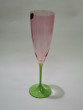 Бокал для шампанского 220 мл 1 шт розовый  Crystalex CZ s.r.o. &quot;Кейт /Оптика /D5097&quot; зелёная ножка / 226390