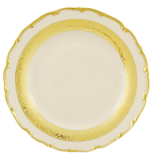 Набор тарелок 21 см 6 шт  Bohemia Porcelan Moritz Zdekauer 1810 s.r.o. &quot;Анжелика /Золотая лента&quot; / 027679
