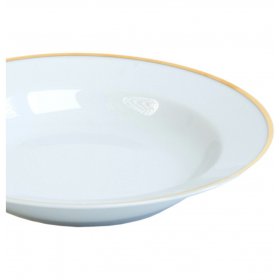 Тарелка 22,5 см 1 шт глубокая  Porcelaine Czech Gold Hands "Маргарет /Отводка золото" / 227105