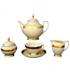 Чайный сервиз на 6 персон 15 предметов  Falkenporzellan "Констанц /Золотая лента /СК" / 043637