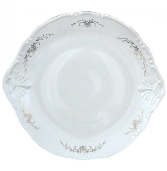 Пирожковая тарелка 27 см  Thun &quot;Констанция /Серый орнамент /отводка платина&quot;  / 057078