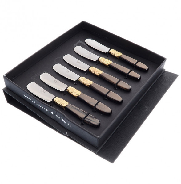 Столовые приборы 6 предметов Ножи для масла  Domus Design &quot;D&amp;D /Виктория&quot; цвет коричневый жемчуг / 201545