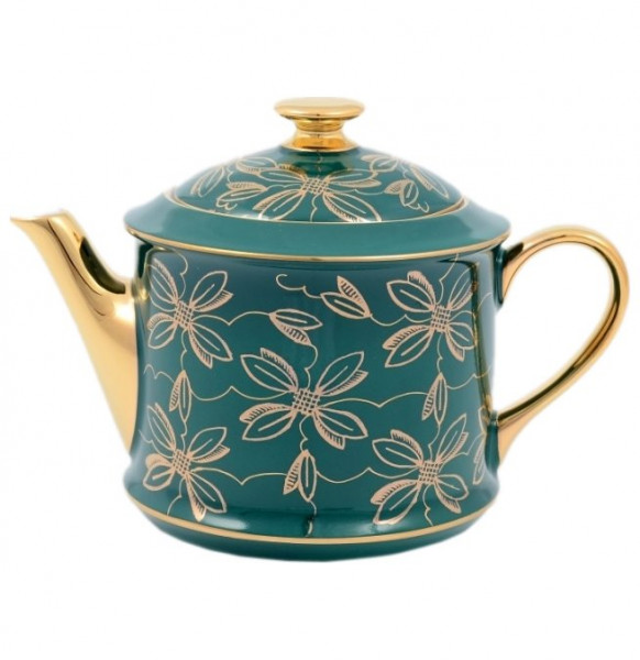 Заварочный чайник 400 мл  Leander &quot;Виндзор /Золотые цветы /зеленый&quot; / 147230