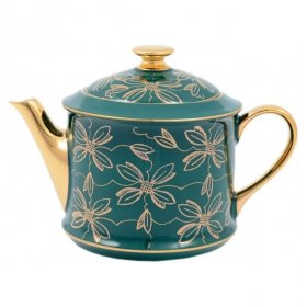 Заварочный чайник 400 мл  Leander &quot;Виндзор /Золотые цветы /зеленый&quot; / 147230