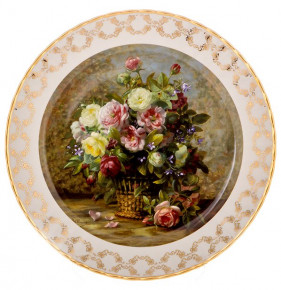 Настенная тарелка 32 см  Bavarian Porcelain "Цветы 1" / 085322