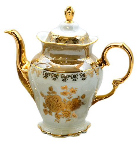 Кофейник 1,2 л  Royal Czech Porcelain &quot;Мария-Тереза /Золотая роза /Бежевая&quot; / 203563
