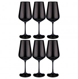 Бокал для красного вина 450 мл 1 шт  Crystalex CZ s.r.o. &quot;Сандра /Чёрные&quot; / 290297