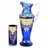 Набор для воды 7 предметов (кувшин + 6 стаканов по 300 мл)  Bohemia "Лепка синяя" E-V / 145719