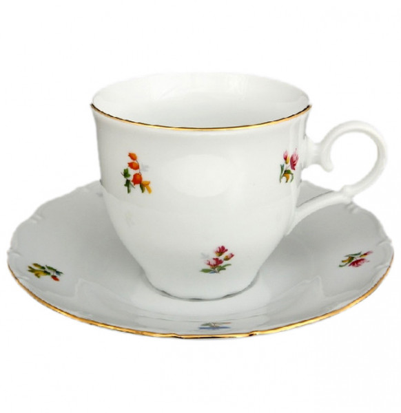 Набор чайных пар 180 мл 6 шт  Bohemia Porcelan Moritz Zdekauer 1810 s.r.o. &quot;Офелия /Мелкие цветы&quot; / 061942