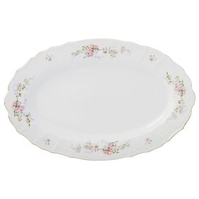 Блюдо 36 см овальное  Thun "Бернадотт /Дикая роза /золото"  / 054735