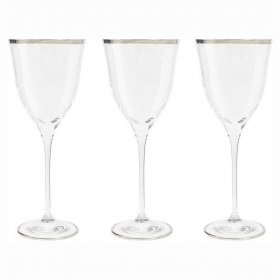 Бокалы для белого вина 300 мл 6 шт  Same Crystal &quot;Сабина /Отводка платина&quot; (подарочная упаковка) / 300257