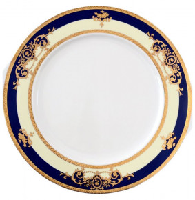 Пирожковая тарелка 27 см  Thun "Яна /Синяя полоса с золотым вензелем" / 056386