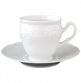 Набор чайных пар 220 мл 6 шт высокие  Bohemia Porcelan Moritz Zdekauer 1810 s.r.o. "Лиана /Без декора" / 057639