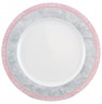 Изображение товара Набор тарелок 26 см 6 шт  Thun "Яна /Серый мрамор с розовым кантом" / 159265
