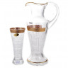 Набор для воды 7 предметов (кувшин + 6 стаканов по 300 мл)  UNION GLASS "Резной /Золотой цветочный кант" / 156030