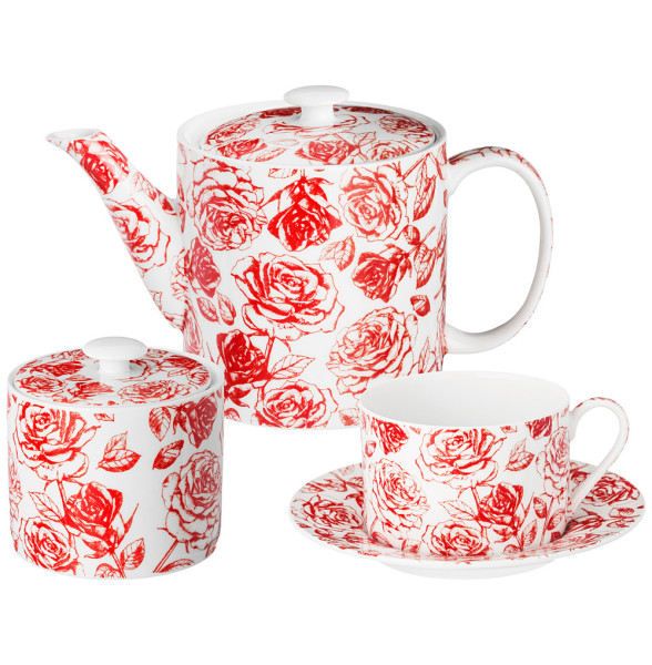 Чайный сервиз на 6 персон 14 предметов (без молочника)  LEFARD &quot;Roses&quot; / 332602