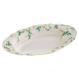 Блюдо 33 см овальное (глубокое) для хлеба  Leander &quot;Мэри-Энн /Зеленые листья&quot; / 157926