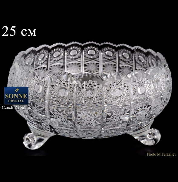 Ваза для конфет 25 см на 3-х ножках  Sonne Crystal &quot;S.Crystal /Хрусталь резной&quot; / 060351